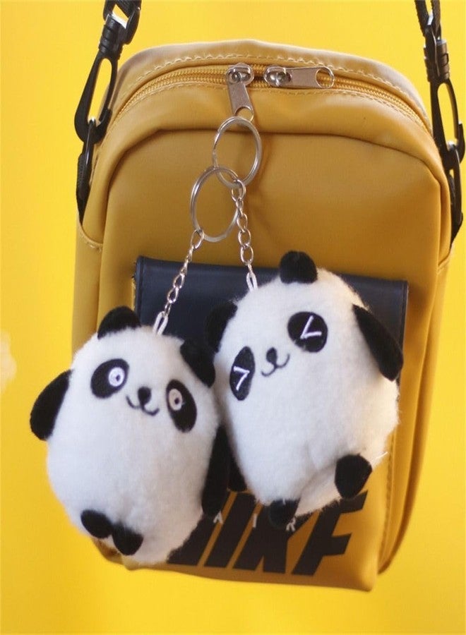 Lezoir Small Cute Toy Charm Keyring Panda | Plush Toy Plush Keychain For Bags, Black 8Cm - Image 4